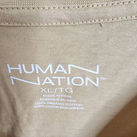 Human Nation Women's Tan Short Sleeve Graphic Crop Top Size Extra Large - Picture 2 of 7